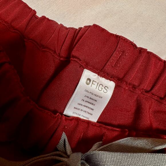 FIGS Pisco Basic Scrub Pants Burgundy Maroon Men’s XXL 2XL Elastic Drawstring - Picture 5 of 12